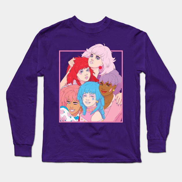 Rock N' Curl K-Jem and the Holograms Long Sleeve T-Shirt by corbinhunsaker